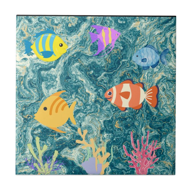  tropical fish tank aqarium   tile (Front)