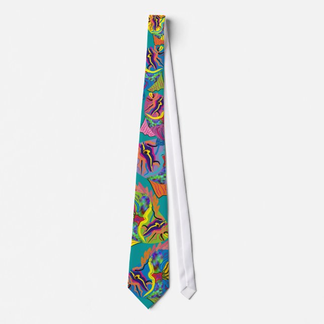 Tropical Fish Tie, Whimsical Art Tie (Front)