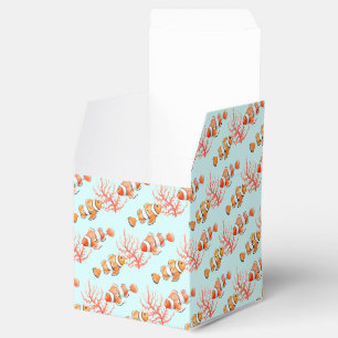 tropical fish watercolor patterned favour box