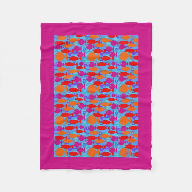 Tropical Fishes - Fleece Blanket-Small (Front)