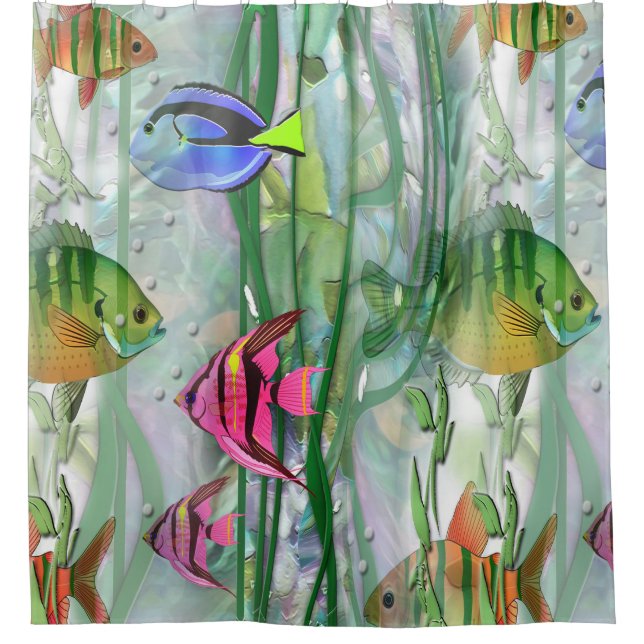 Tropical Fishies Shower Curtain (Front)