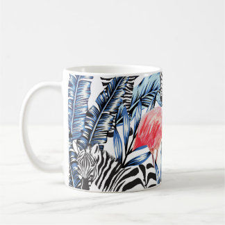 Tropical Flair: Flamingo Zebra Paradise Coffee Mug