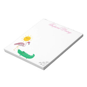 Tropical Flamingo Alligator Sun  Notepad