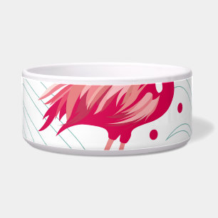 Tropical flamingo and leaves, summer pattern.