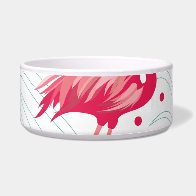 Tropical flamingo and leaves, summer pattern. (Front)