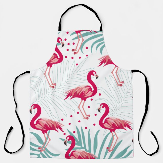 Tropical flamingo and leaves, summer pattern. apron (Front)