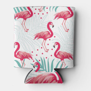 Tropical flamingo and leaves, summer pattern. can cooler
