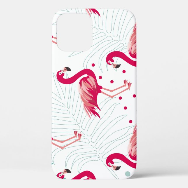 Tropical flamingo and leaves, summer pattern. Case-Mate iPhone case (Back)