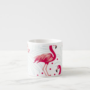 Tropical flamingo and leaves, summer pattern. espresso cup
