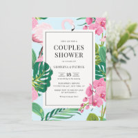 Tropical Flamingo and Orchid Summer Couples Shower