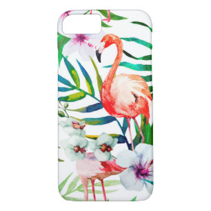 Tropical flamingo art iPhone 8/7 case