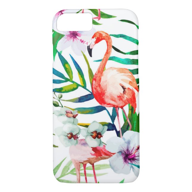 Tropical flamingo art Case-Mate iPhone case (Back)