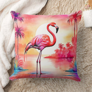 Tropical Flamingo Art Cushion