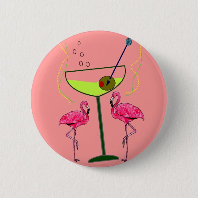 Tropical Flamingo Art Gifts 6 Cm Round Badge (Front)