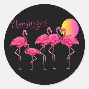 Tropical Flamingo Art Gifts Classic Round Sticker