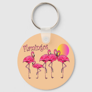 Tropical Flamingo Art Gifts Key Ring