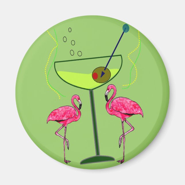 Tropical Flamingo Art Gifts Magnet (Front)