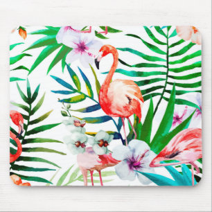 Tropical flamingo art mouse mat