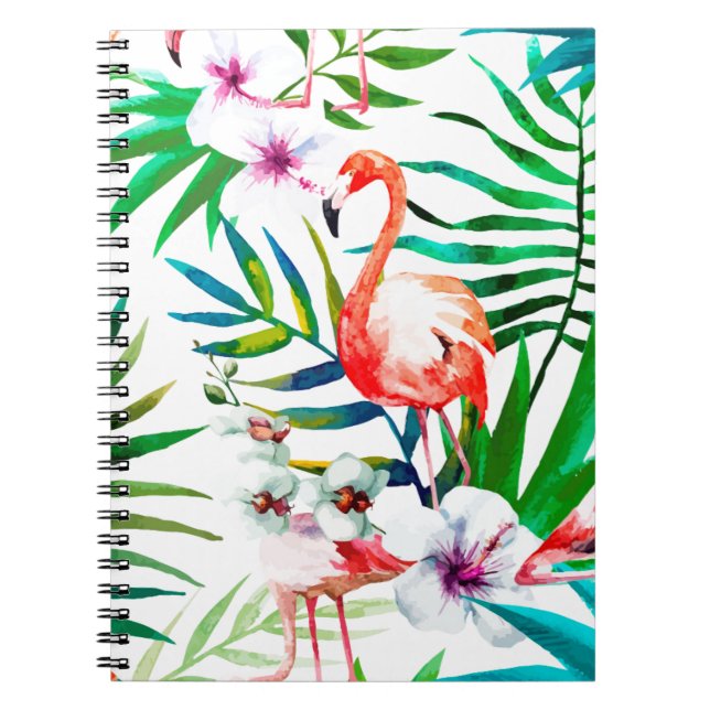 Tropical flamingo art notebook (Front)