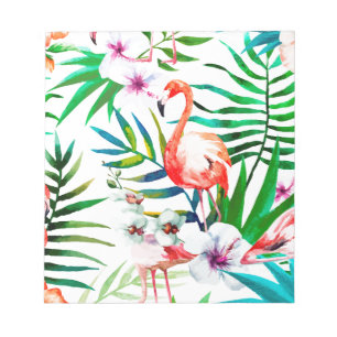 Tropical flamingo art notepad