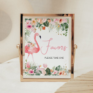 Tropical Flamingo Baby Shower Favours Poster