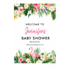 Tropical Flamingo Baby Shower Welcome Poster