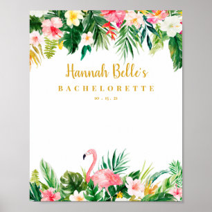 Tropical Flamingo Bachelorette Party Welcome Sign