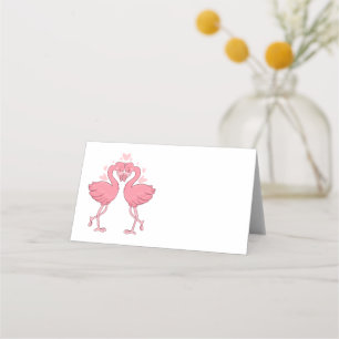 Tropical Flamingo Beach Pink  Wedding Escort Place Card