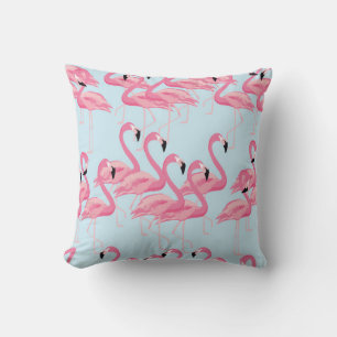 Tropical flamingo bird seamless pattern background cushion