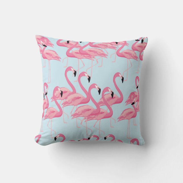 Tropical flamingo bird seamless pattern background cushion (Front)