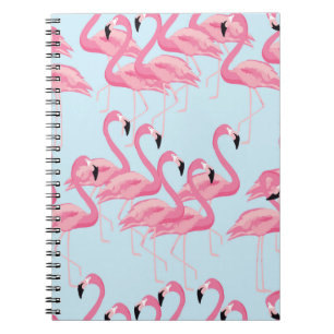 Tropical flamingo bird seamless pattern background notebook