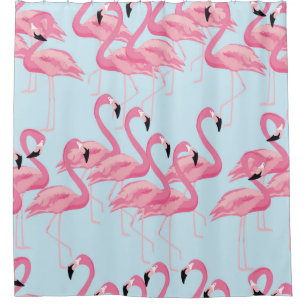 Tropical flamingo bird seamless pattern background shower curtain