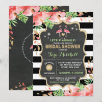 Tropical Flamingo Bridal Shower Luau Invitation