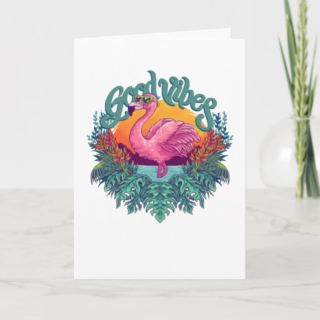 Tropical Flamingo Card (Front)