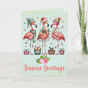 Tropical Flamingo Christmas Card