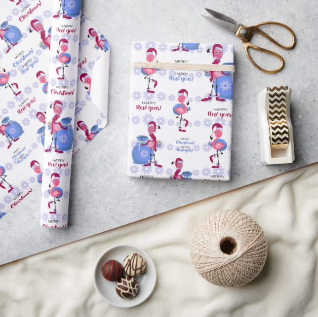 Tropical Flamingo Christmas Wrapping Paper (Crafts)