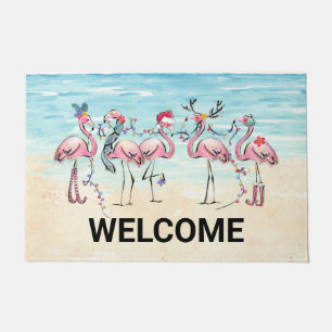 Tropical Flamingo Custom Door Mat