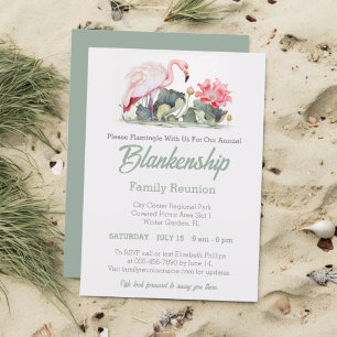 Tropical Flamingo Family Reunion One Day Event Invitation