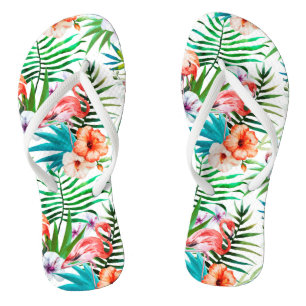 Tropical Flamingo Flip Flops