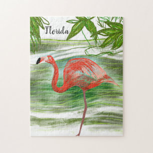 Tropical Flamingo Florida Art Jigsaw Puzzle