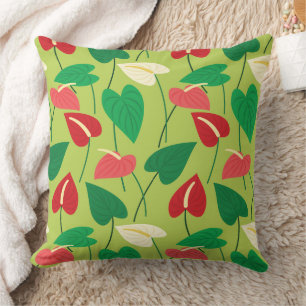 Tropical flamingo flowers pattern cushion