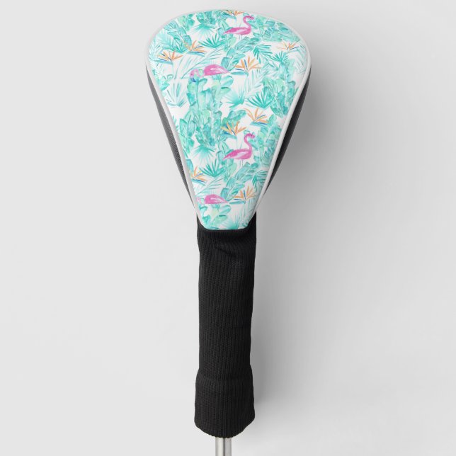 Tropical Flamingo Golf Head Cover (Front)