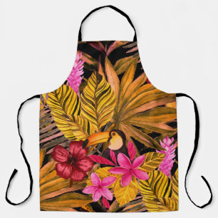 Tropical Flamingo: Hibiscus Summer Pattern Apron