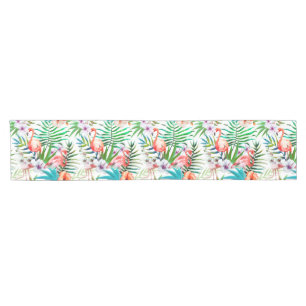 Tropical Flamingo Hibiscus Table Runner
