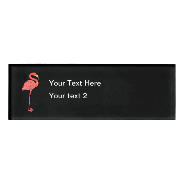 Tropical Flamingo Hospitality Theme Name Tag (Front)