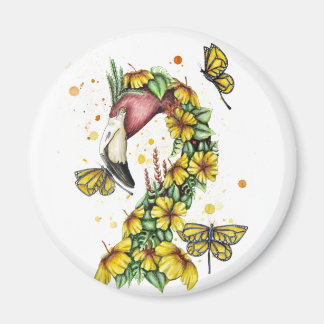 Tropical Flamingo Magnet Yellow