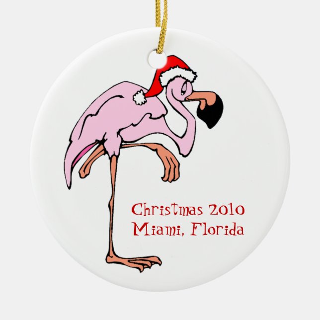 Tropical Flamingo ornament (Front)