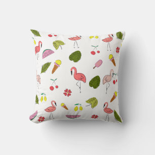 Tropical Flamingo Palm Tree Pattern Cushion