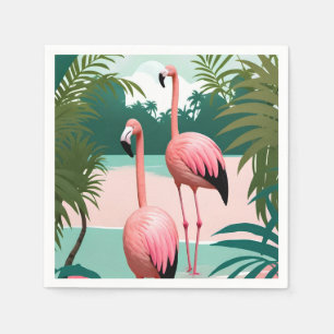 Tropical Flamingo Paradise Napkin