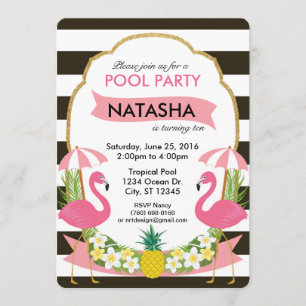 Tropical Flamingo Party Invitation (5x7)
